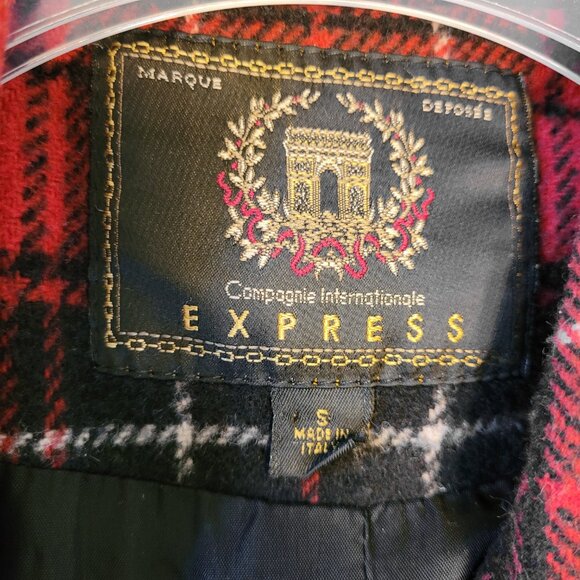 Express Vintage Plaid Wool Blend Blazer Jacket - Picture 6 of 8